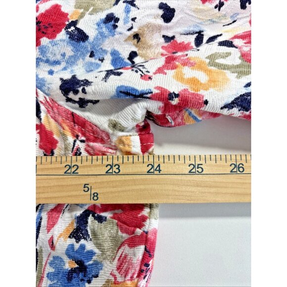 Koret Floral Light Jacket Blazer 16W Cotton 3/4 Sleeve Button Front Top - Picture 6 of 8